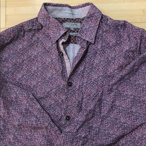 Ted Baker LS pink floral pattern (MONTPEL) shirt.